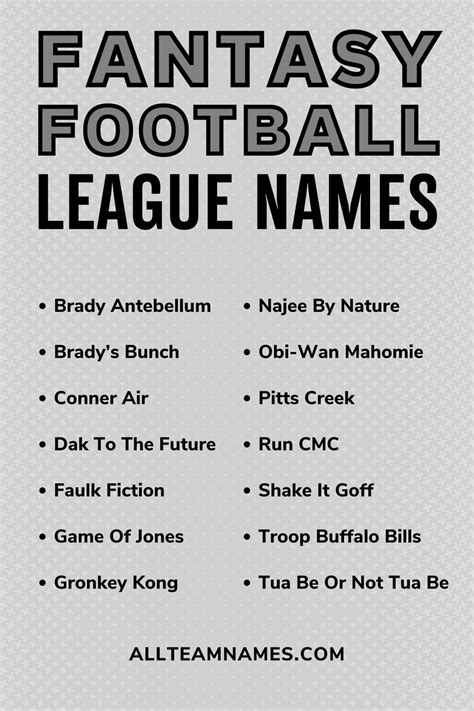 Fantasy Football Team Name Generator (Updated 2024) .